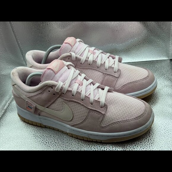 Size 11 Nike Dunk Low Teddy Bear Light Soft Pink Athletic Running Suede Sneaker - Picture 1 of 10